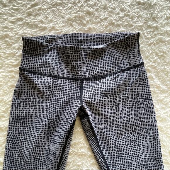 Lululemon Wunder Under Pant III Fall Net White Black Size 6 - Picture 8 of 11